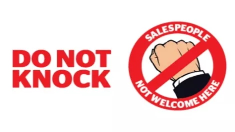 Do Not Knock stickers to deter door-to-door sellers