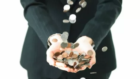 Coins falling