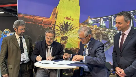 Hellenic space centre president prof ioannis daglis hellenic space centre ceo dr nick sergis smartsat ceo prof andy koronios and head of the australian space agency enrico palermo 1
