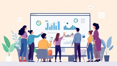 Office employees engaged with accessible ai data charts modern workplace