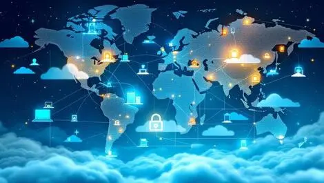 Cloud network map asia pacific cities digital data lines cybersecurity tech