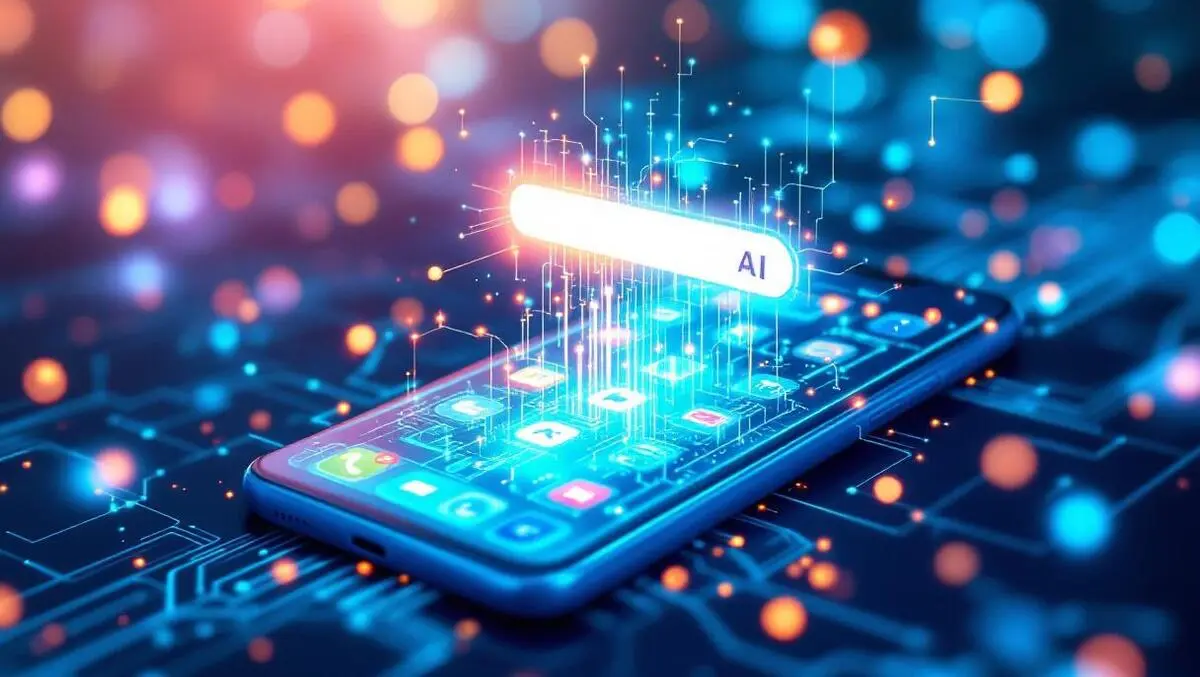 Smartphone ai powered search technology network connections digital clouds indonesia