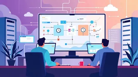 Developers monitoring automated workflow diagrams time based pricing