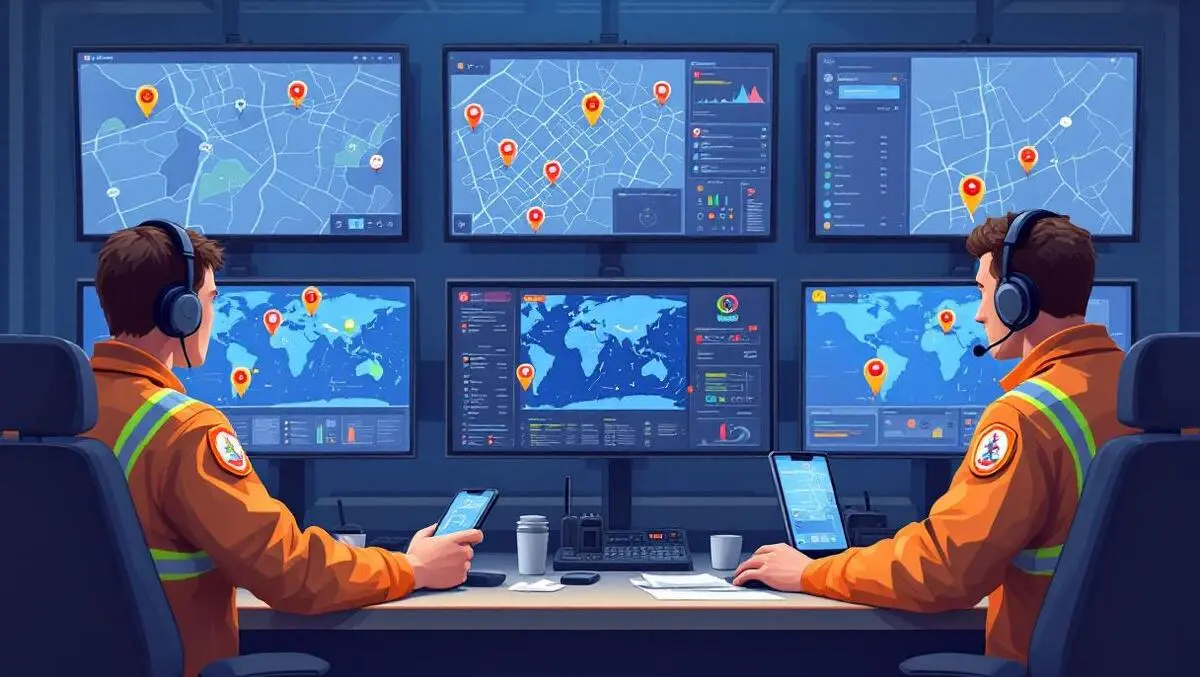 Emergency control room 4g 5g mission critical comms operators maps