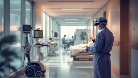 Singapore hospital corridor surgeon ar headset robot 5g operation