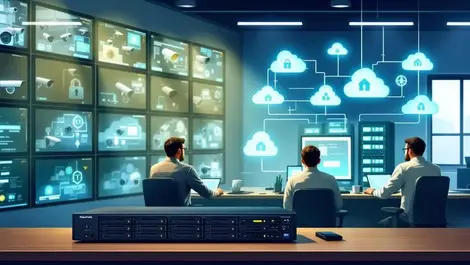 Hybrid cloud security control room with network storage appliance