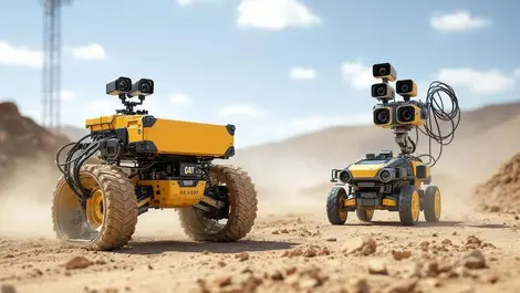 Rugged multi camera delivery and field robots edge ai site