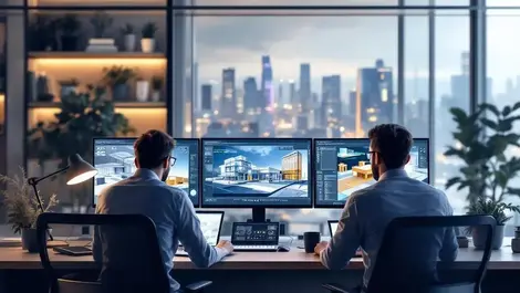 Remote architecture engineering team 3d models secure cloud hub